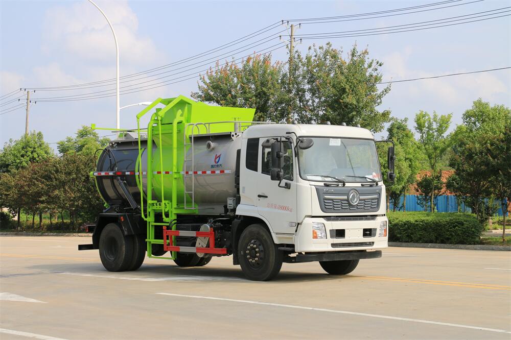  12方餐廚垃圾車(chē)-東風(fēng)天錦國(guó)六12方廚余泔水餐廚垃圾車(chē)廠(chǎng)家（圓罐）